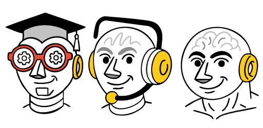 Flowtions automation characters with headphones representing workflow automation
